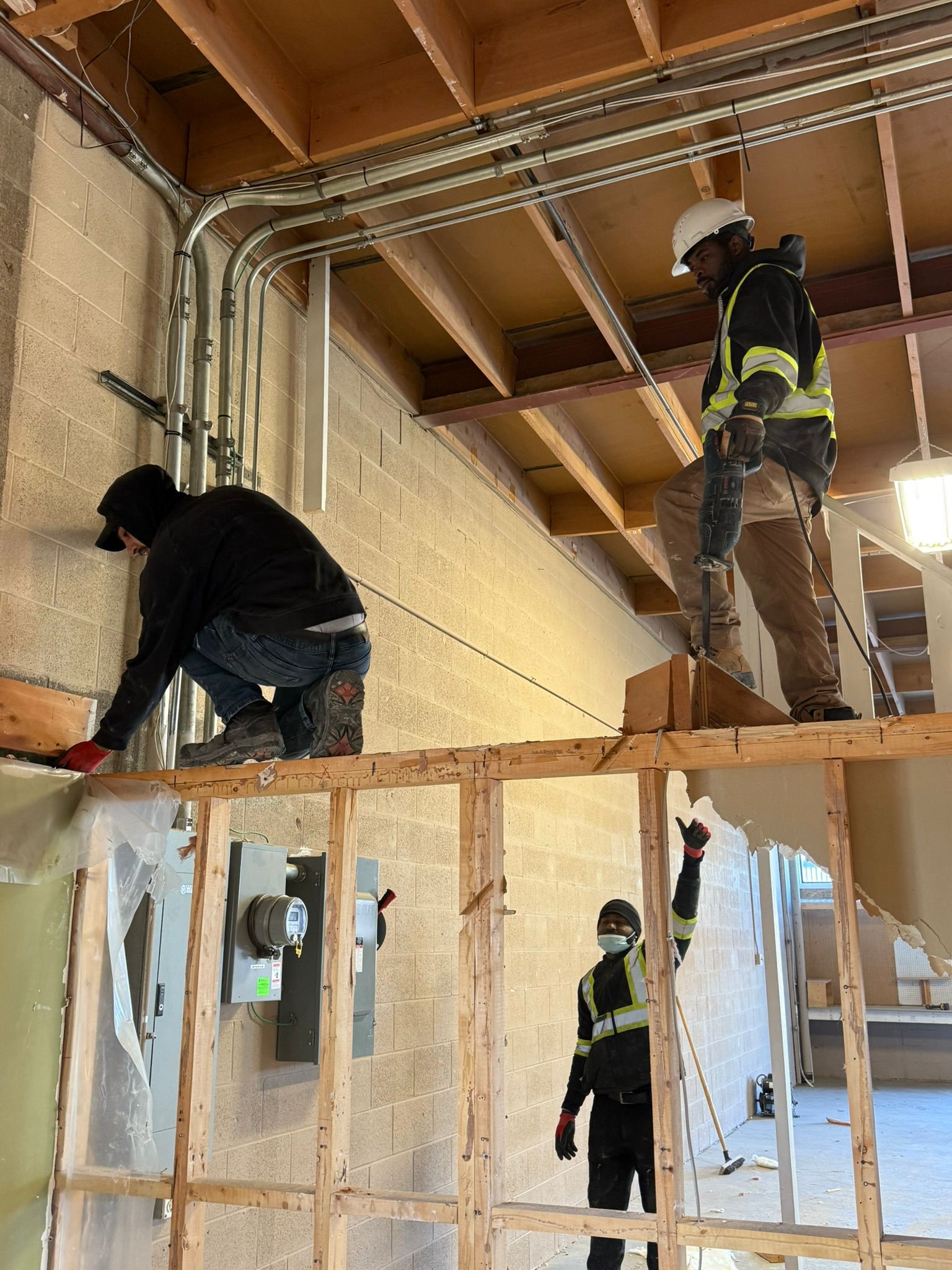 Swift Remediation crew performing structural demolition